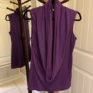 Drape-front Deep Purple Top